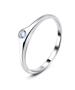 Sparking Round CZ Silver Ring NSR-544